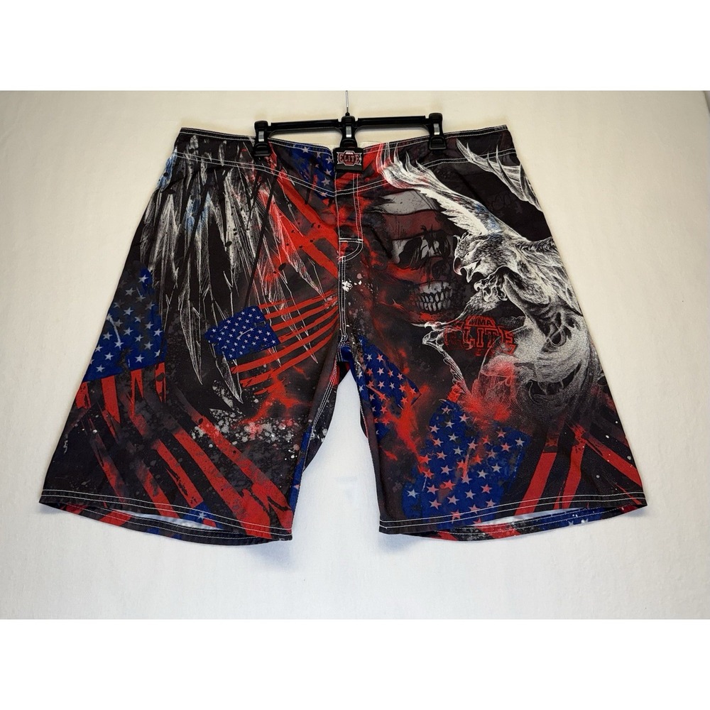 MMA Elite Men's XL Red White Blue And Eagle Fighter Trainers Shorts
